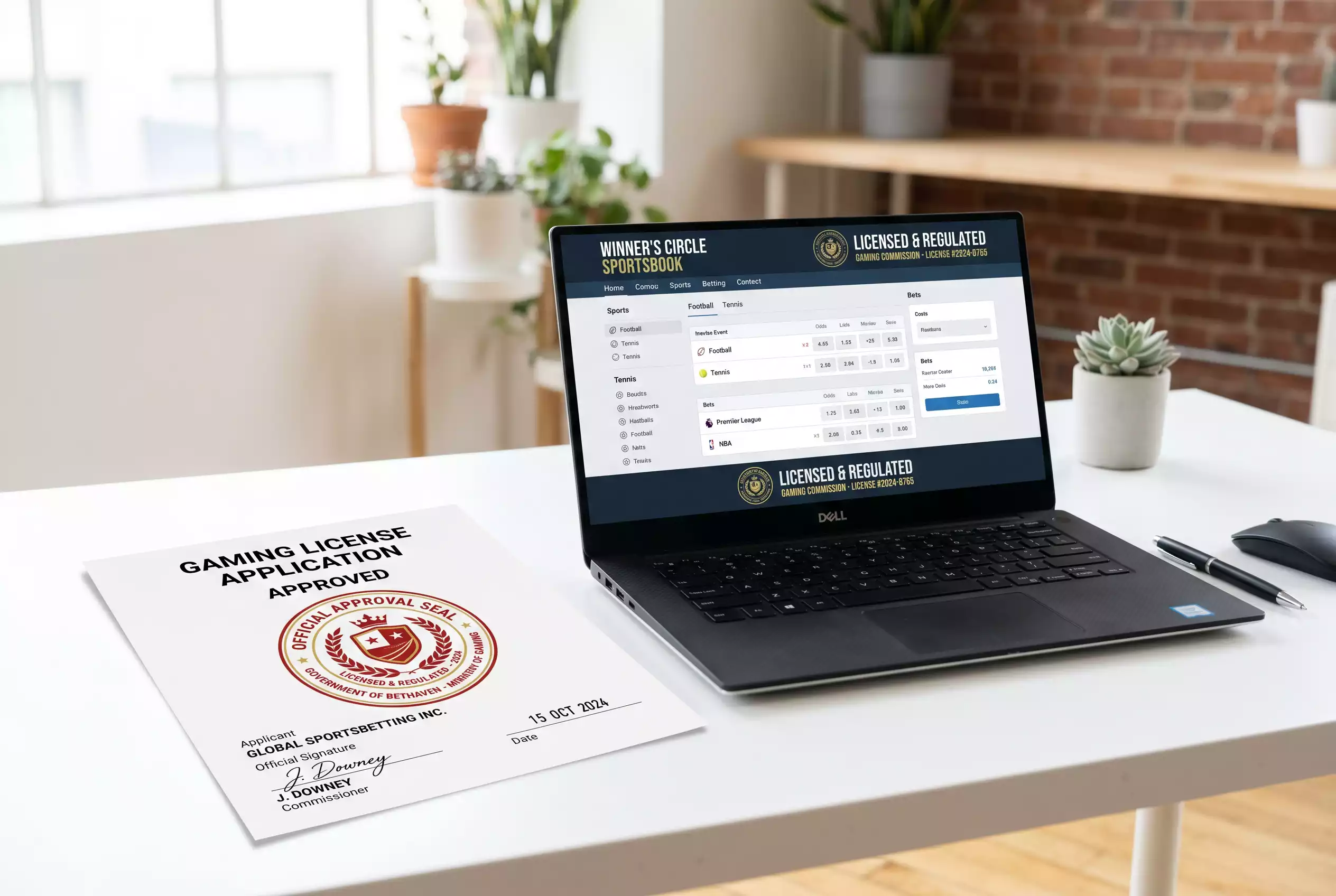Österreichisches Wappen neben einem Prüfsiegel und Sportwetten-Symbolen